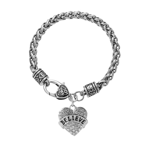 Corazón Bangle Charm Pulsera Rhinestone Maestro Mamá Ceystal Regalo Familia Cumpleaños Abuela Cadena Hija Pulseras