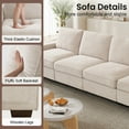 thumbnail image 6 of INGALIK 73" Modern Modular Couch Sofa with Seats Storage, 2-Seater Sectional Couch with W/Deep Seat, Comfy Chenille Loveseat Sofa for Living Room, Side Pockets, USB Port, Removable Cover (Beige), 6 of 10