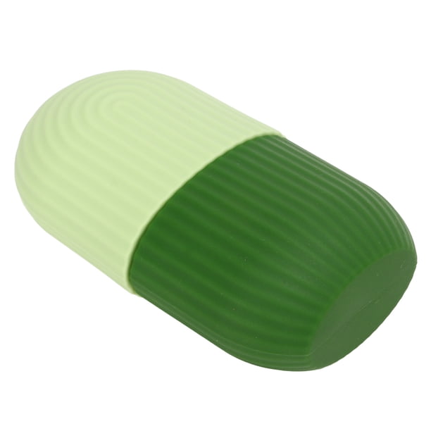 Rodillo facial de hielo, soporte para molde de hielo frío, silicona reutilizable para belleza facial, cuidado facial DIY, rayas verdes