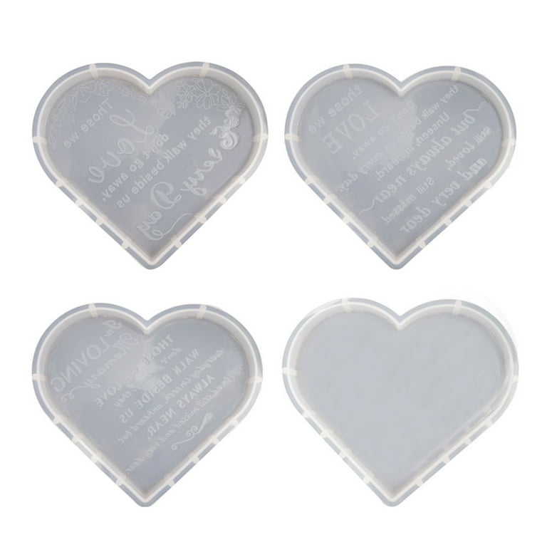 ANHTCZYX Heart Silicone Molds for Resin,Heart Resin Mold,Epoxy Resin Molds for Flowers Preservation,Heart Coaster Casting Molds