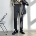 thumbnail image 3 of Pantalones de traje de talla grande para hombre, pantalones de verano rectos recortados de 9 pulgadas, tela elegante y con estilo, muchas reseñas coreanas de vestidos 2024, 3 of 5