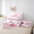 thumbnail image 6 of Homewish Initial Alphabet D Girl 7 Pieces Bedding Comforter Set,Kawaii Pink Bowtie Full Bedding Set Lightweight,Dreamy Princess Fitted Sheet Flat Sheet,Super Cozy Room Decor,Reversible, 6 of 8