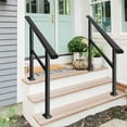thumbnail image 3 of Pmango 2 Pack Carbon Steel Handrail for Outdoor 3 Steps, 40.6" L x 39" H, Upgraded Exterior Decking Railing for Porch, Deck, Easy to Install for Concrete/Brick/Wood, Screw Kit Included, 3 of 8