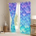 thumbnail image 3 of Feelyou Ombre Sparkle Mermaid Curtains Pack of 2 (42x84 Each) for Girls, Gradient Star Ocean Wildlife Curtains Blackout, Blue Purple, 3 of 6