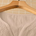 thumbnail image 6 of kaondbfi Summer Tops for Women Women's Casual Solid Color Ruched Linen Cotton Shirt Top Womens Essentials Fashion Clothing, 6 of 6
