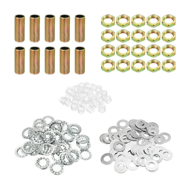 Unique Bargains 1/8IP Filetage 0.98' Lampe Tuyau Kit avec Rondelles Écrous Fixations Assortiment Matériel