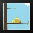 thumbnail image 2 of Vess, June Erica 15x15 Black Modern Framed Museum Art Print Titled - Tree-top Owls III, 2 of 5