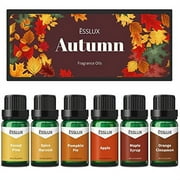 Fragrance Oil, ESSLUX Autumn Set of Scented Oils, Soap & Candle Making Scents, Essential Oils Gift Set for Home Diffuser, Orange Cinnamon, Pumpkin Pie, Apple, Spice Harvest, Forest Pine, Maple Syrup