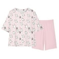 thumbnail image 2 of Piuwrlz Kids Outfit Set for Girls Summer Short Sets Round Neck Loose Shirt T-Shirt and Shorts Set Pink Size 6 Years, 2 of 9