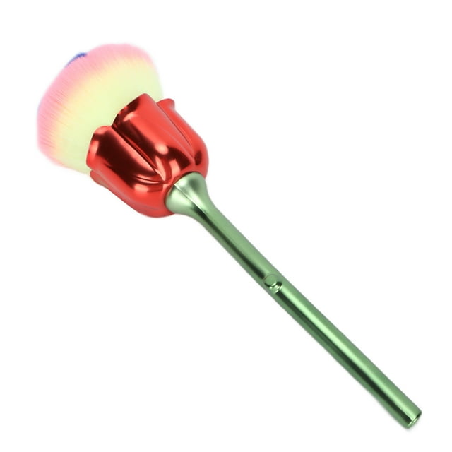 Cepillo para Polvo de Unas, Elegante Cepillo de MaquillaJe en Forma para Rubor en Polvo Suelto, Cepillo de Fibra de Nailon Suave Con Cerdas esponjosas delicadas y