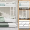 thumbnail image 5 of Miniyam Metal Full over Full Bunk Bed with Trundle, Space Saving Bunk Bed Frame with Ladder and Guardrails for Dorm, Apartment, White, 5 of 7