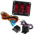thumbnail image 2 of S SERENABLE Einfach zu installieren Commutateur à Bascule à 3 Rangées avec Couverture LED Rouge, 2 of 9