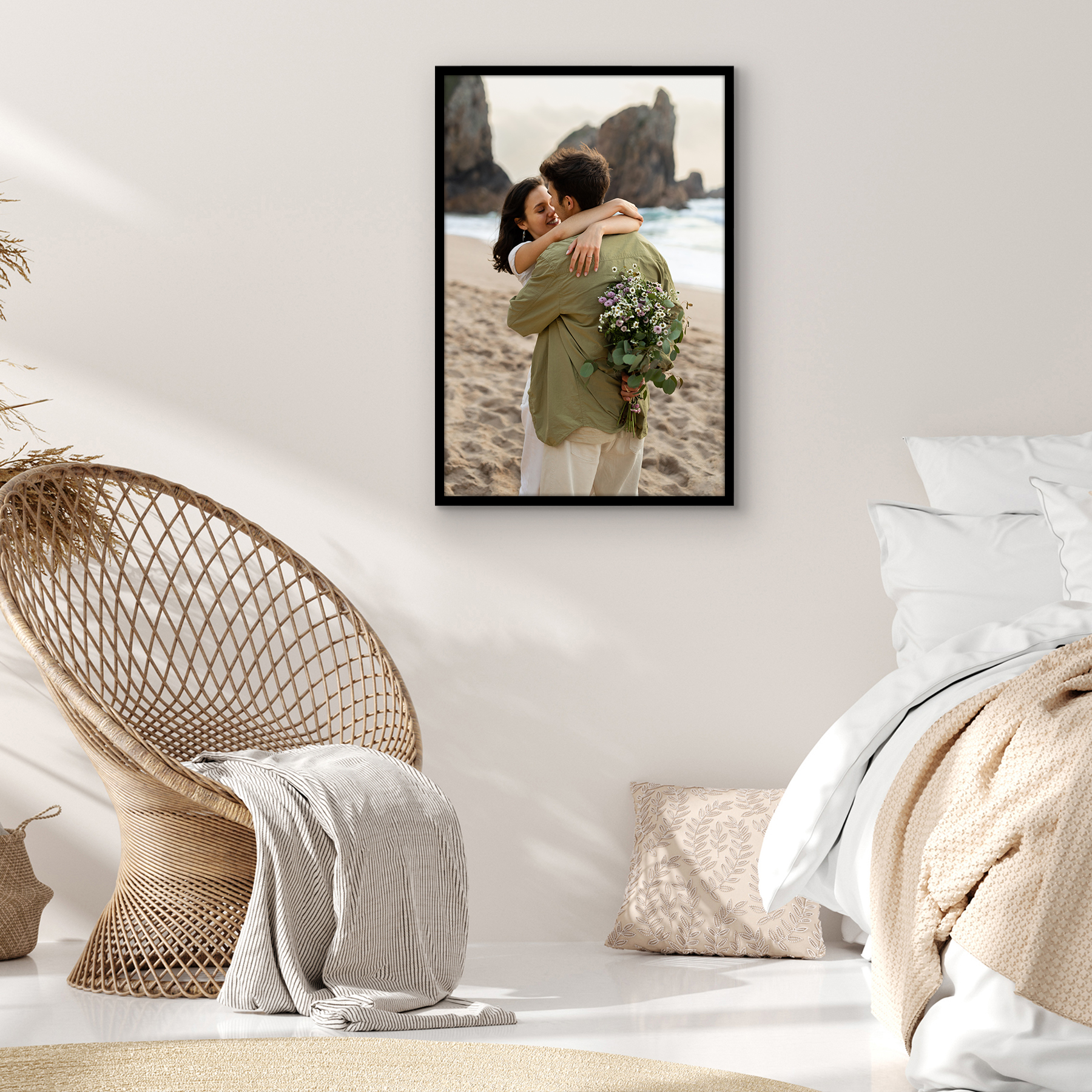 Americanflat 20x30 Poster Frame with Polished Plexiglass Streamline Collection Thin Border Wall - Black