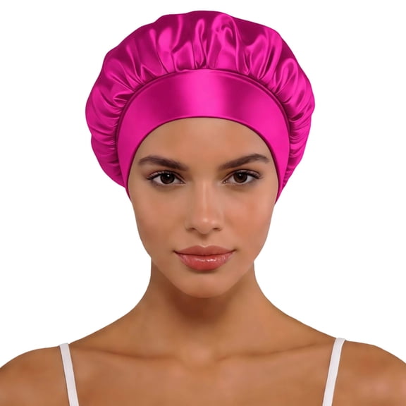 Ticikt Silk Bonnet for Sleeping Women Reversible Double Layer Satin Bonnet Night Sleep Cap Wrap for Curly Hair,Color:RD3
