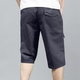 thumbnail image 4 of Mens Cargo Shorts Knee Length Elastic Waist Shorts Long Blew Knee Capri Big and Tall Cargo Short Pants Multi-Pocket Relaxed Fit Running Hiking Short Pants,Gray 3XL, 4 of 4