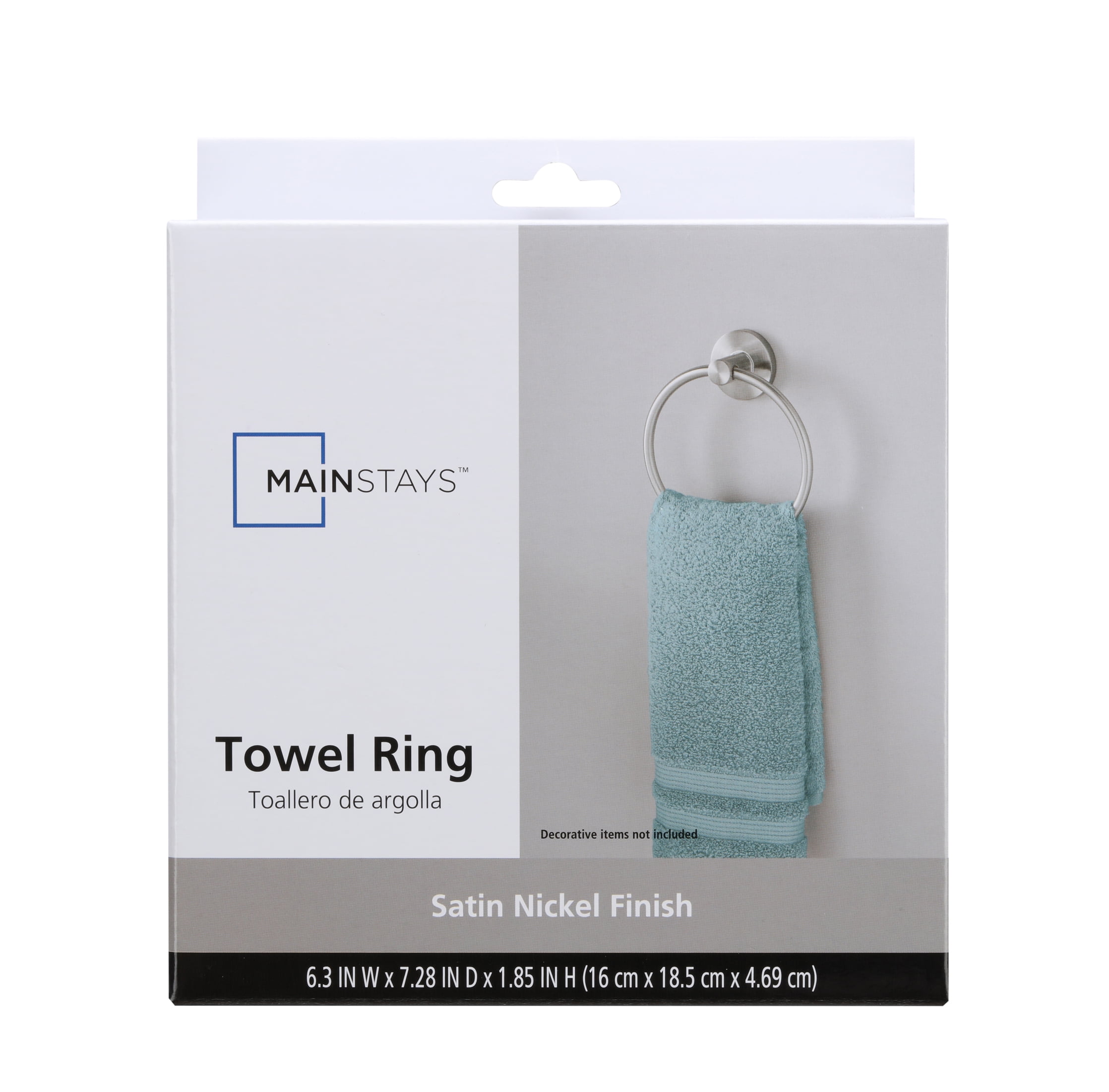Mainstays Modern Round Towel Ring in Satin Nickel