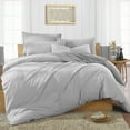 thumbnail image 1 of SGI Bedding 3 Piece Cotton Duvet Cover Light Gray Solid 600 Thread Count Full, 1 of 7