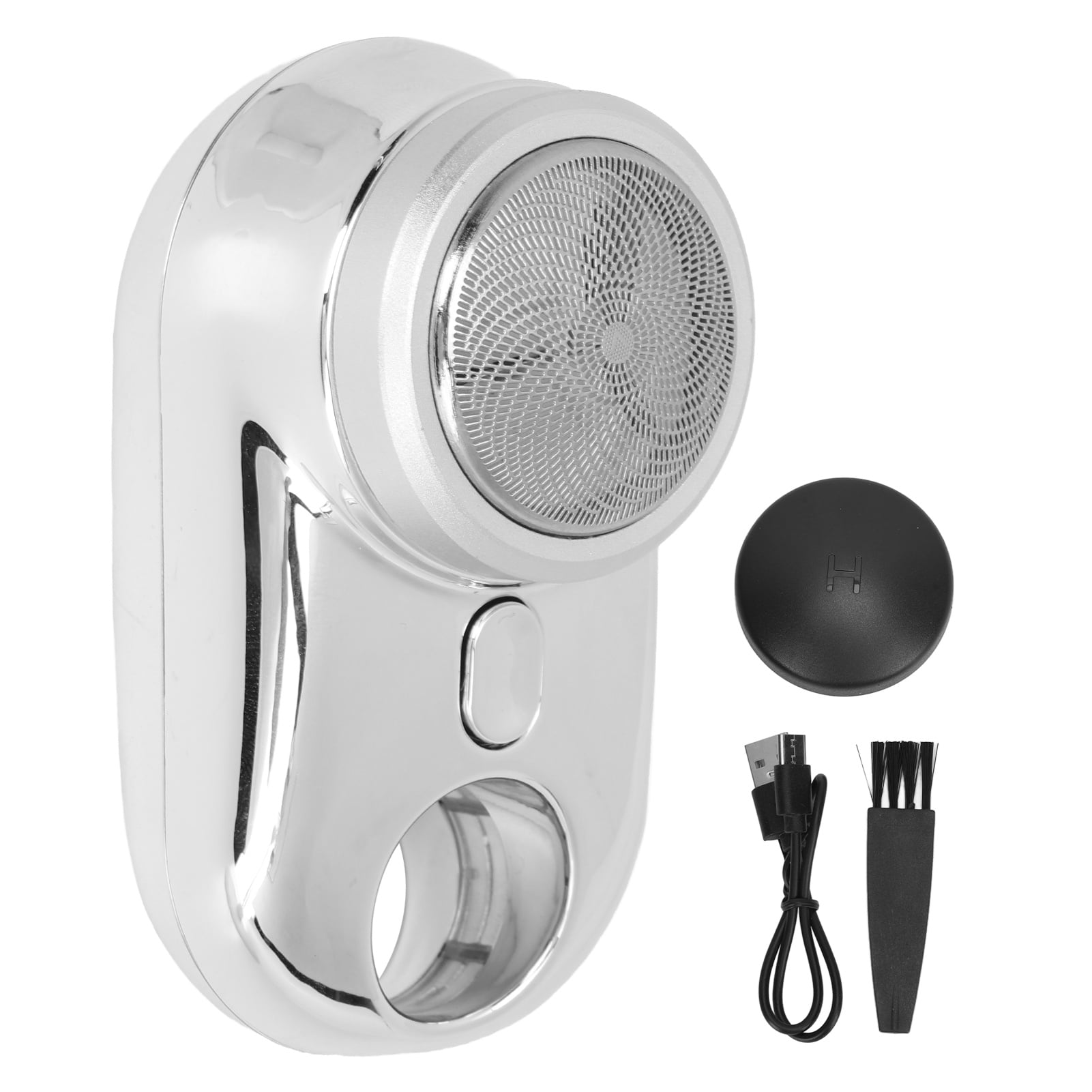 Electric Beard Trimmer, USB Rechargeable Portable Mini Beard Clipper For Home Silver,Black