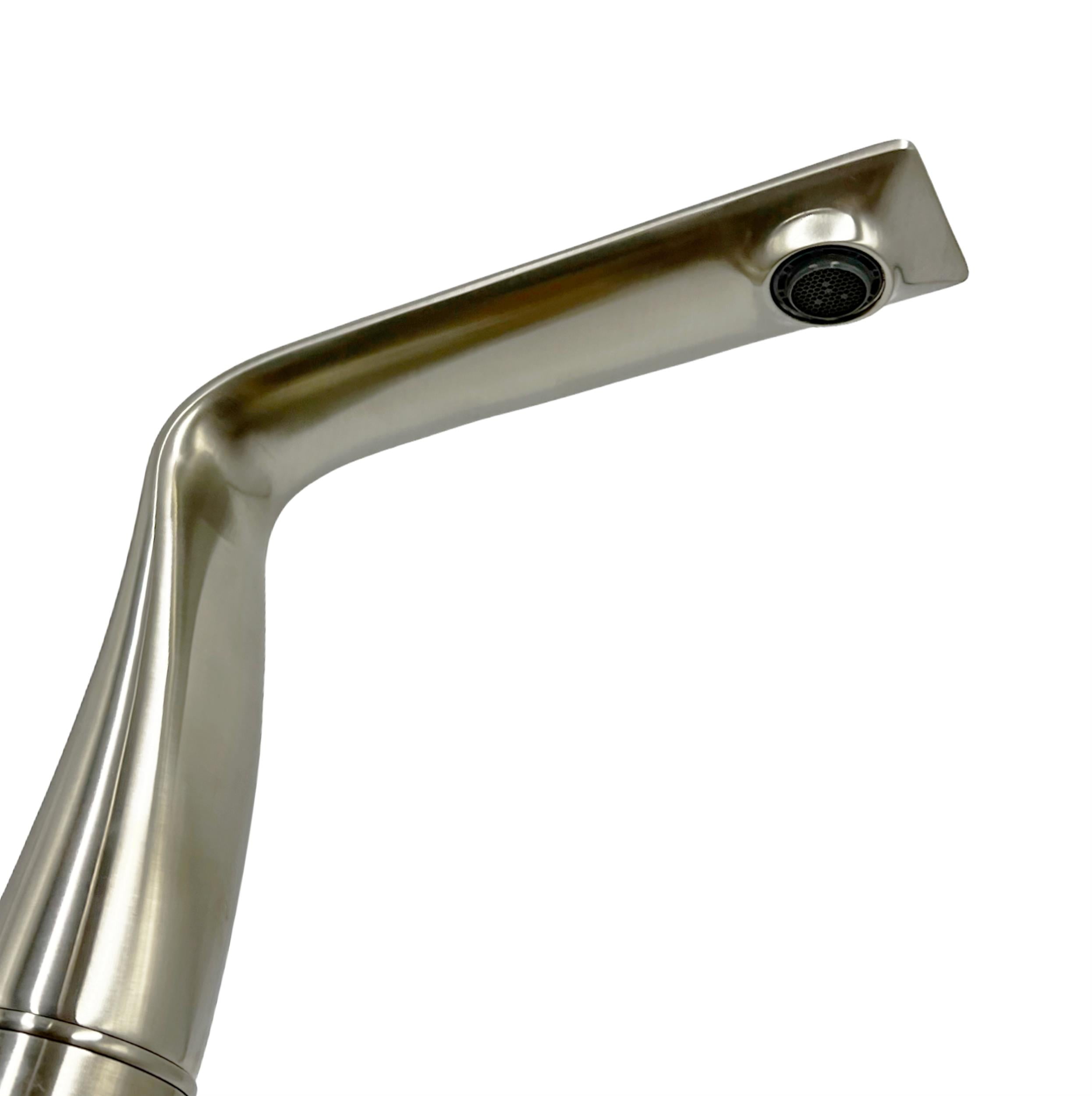 Bergamo Art Brushed Nickel Brass Bathroom Faucet with Purple Amethyst Handles