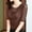 Coffee, variant on WWV T-Shirts for Women Top for Women Trendy Crewneck Elbow-Length Sleeve Mesh Solid Color Blouse Stylish Loose Fit Ladies Tops Travel Spring Summer Clothes Army Green