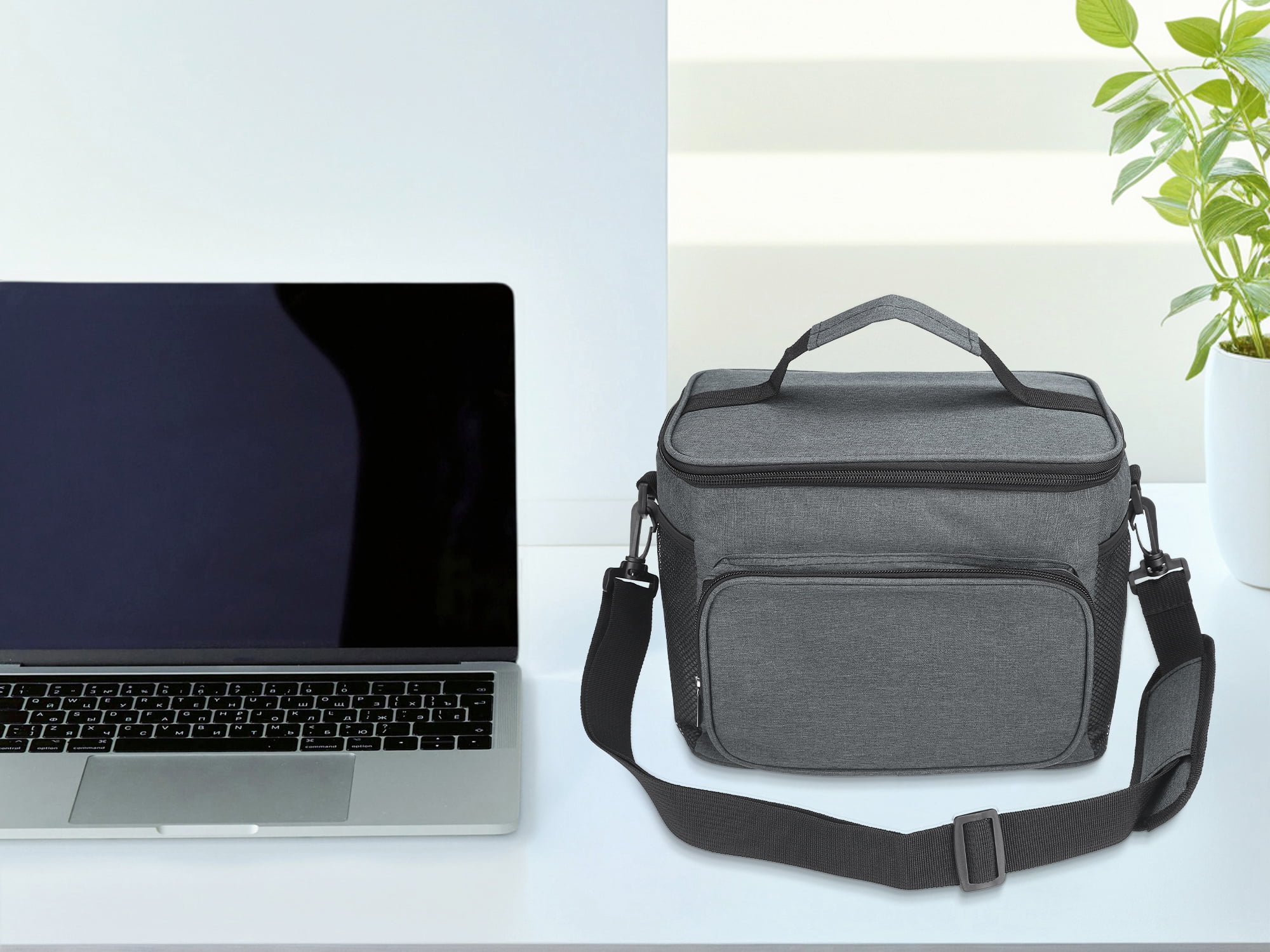 Unique Bargains Insulated Lunch Bag Leakproof Lunch Box for Work Office Gray