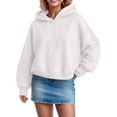 thumbnail image 2 of Xudanell Pullover Sweatshirts for Women Pullover Lightweight Sweatshirts Oversized Hoodies Long Sweatshirt White M, 2 of 6