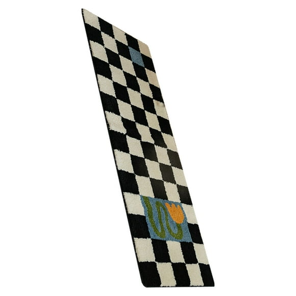Room Runner Rug,Runner Rug Black White Rug Runnerfor Home Runner Mat Dependable Performance