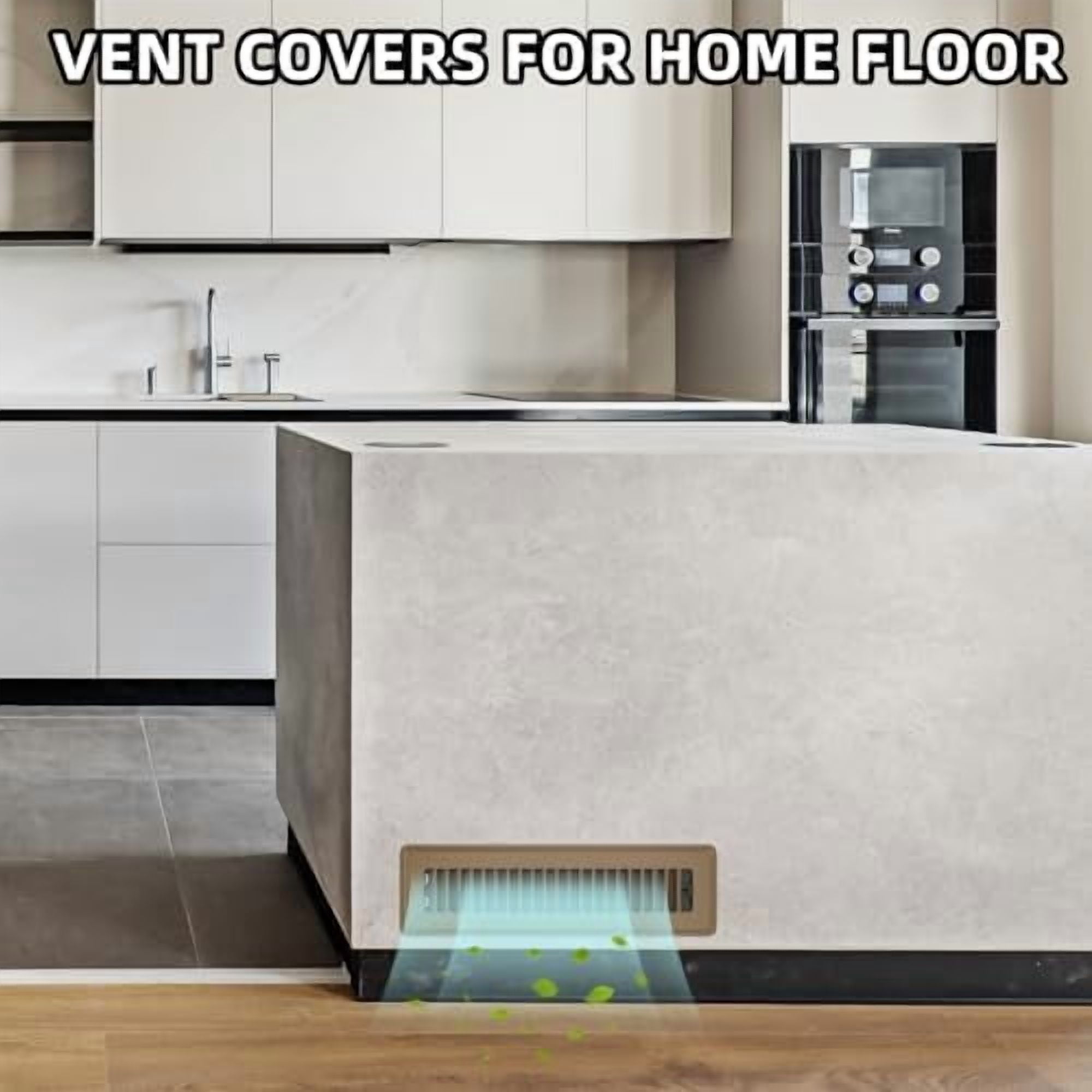 Floor Register 2x12, 6 Pack Floor Vent Covers for Home Floor Heavy Duty Steel Walkable Floor Vents Air Vent Covers 14x6 for Sidewall and Floor