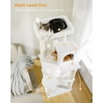 thumbnail image 3 of AEGFKDCat Tree for Large Cats with Metal Plush Big Hammock, 56.3" Cat Tower for Indoor Cats with 2 Door Condo House, 6-Tier Cat Shelves with Scratching Posts and Large Top Perch, Cream White, 3 of 7