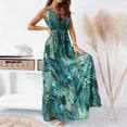 thumbnail image 4 of YUIVH Summer Dresses For Beach Floral Sundress Womens Summer Dresses V Neck Floral Elegant Casual Dresses Bohemian Beach Maxi Dresses Beach Sundress Travel Vacation Outfits, 4 of 9