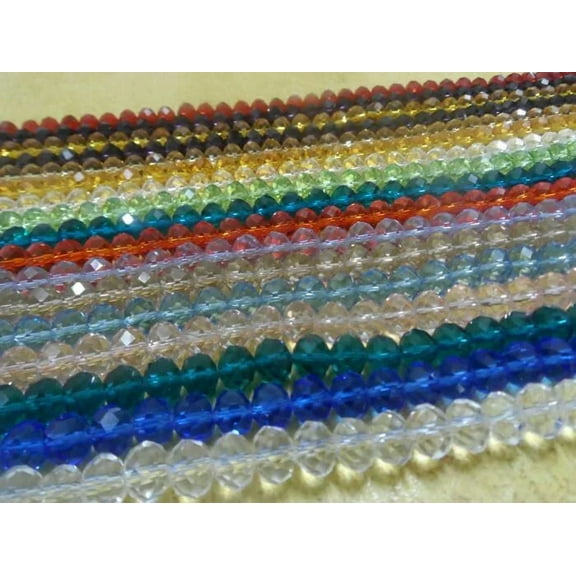 HOOUN 100pc Mixed 8mm Faceted Round Loose glass Crystal Beads for Jewelry Making DIY