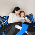 thumbnail image 5 of Homewish Abstract Geometric Striped Full Size Comforter Sets,Line Pattern Bedding Comforter Set,Blue Black Bedding Sets For Kids,Super Cozy Room Decor Reversible,3-Piece, 5 of 8