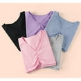 thumbnail image 4 of XXWXYD Girls Ballet Dance Top Cotton V Neck Vest Long Sleeve Classical Practice Shirt Cute Ballerina Wear, 4 of 8