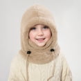 thumbnail image 5 of 3 in 1 Beanie Hat with Scarf and Mask Unisex Winter Warm Fleece Balaclava Thermal Sherpa Hood Ski Mask Face Mask （Classic Khaki）, 5 of 8