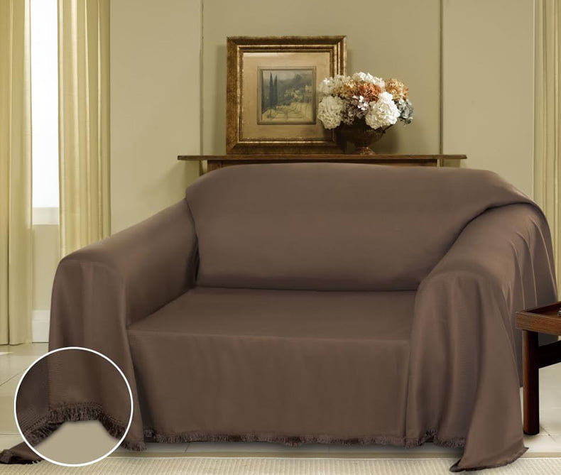 Details about   Style Master Rosanna Furniture Throw Slipcover Extra Long Sofa Cocoa 