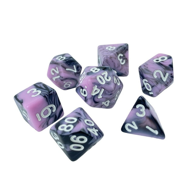Milaget 7x Multi-faceted Dice Polyhedral Dice Set Accessaries White White