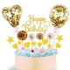 thumbnail image 1 of Adorno para tarta de cumpleaños Daimay Black, acrílico con purpurina, decoración para tarta de feliz cumpleaños con confeti, globos, abanicos de papel, estrellas, fuegos artificiales, cupcakes., 1 of 2