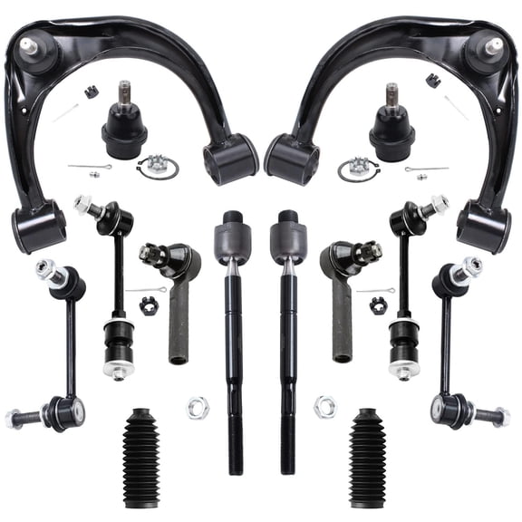 Detroit Axle - 14pc Suspension Kit for 2003-2009 Toyota 4Runner, 2007-2009 FJ Cruiser, 2 Upper Control Arms w/Ball Joints, 2 Lower Ball Joints, 4 Tie Rods, 4 Sway Bars, 2 Boots, Replacement