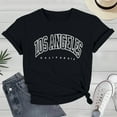 thumbnail image 2 of Bibifish Womens Tee Tops Los Angeles Letter Print Loose Fit Soft Smooth Crew Neck Short Sleeve Tee Tops Going Out Travel Chic Summer T Shirts, 2 of 3