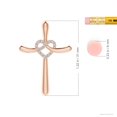 thumbnail image 3 of ANGARA Natural Diamond Heart Knot Cross Pendant in 14K Rose Gold for Women (Size-1.2mm| Color-I-J| Clarity-I1-I2) | April Birthstone, Anniversary, Jewelry Gift for Women | Natural Diamond Necklace, 3 of 7