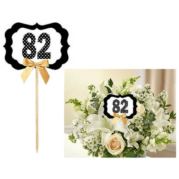 82nd Birthday / Anniversary Table Decoration Party Centerpiece Pick - Set of 6