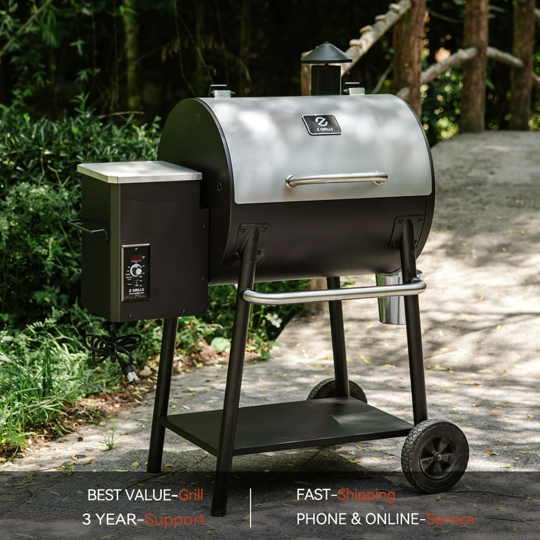 Z GRILLS Wood Pellet Grill Smoker with 590 sq. in., 8-in-1