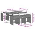 thumbnail image 2 of vidaXL 7 Piece Patio Dining Set with Cushions Beige Poly Rattan, 2 of 9