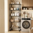 thumbnail image 2 of CONCETTA 5 Tier Heavy Duty Storage Shelves with Wheels, Adjustable Shelving Unit for Garage Kitchen Pantry, 200 lbs per Shelf, Black, 23" L x 13" W x 59" H, 2 of 9