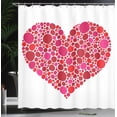 thumbnail image 4 of Ambesonne Love Shower Curtain, Dots Hearts Romantic Motif, 69"Wx70"L, White Magenta Vermilion, 4 of 5