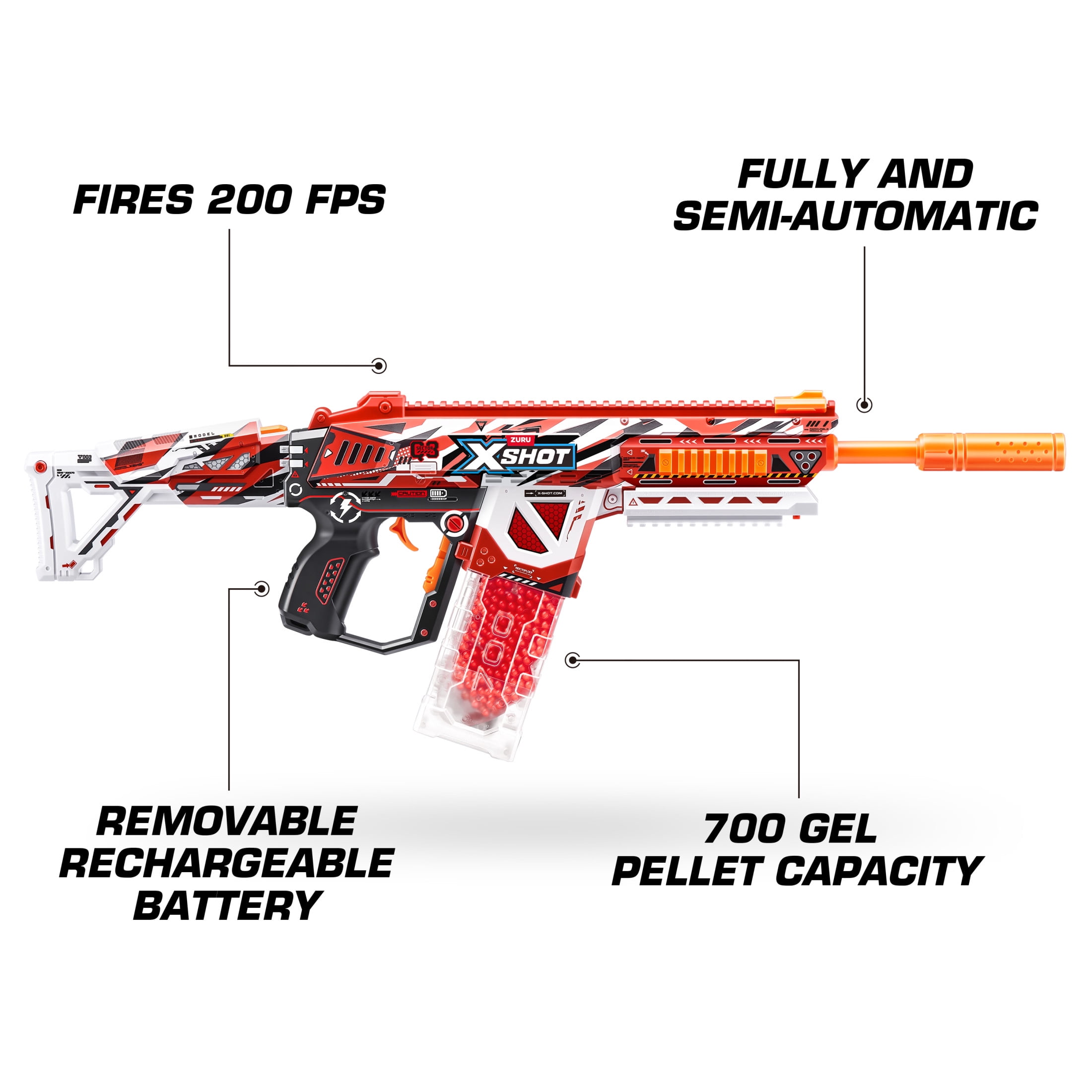 XSHOT Hyper Gel HPG-700 Motorized Blaster (20,000 Pellets) Outdoor Blaster by ZURU for Ages 14+