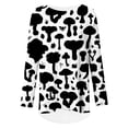thumbnail image 2 of CLOOCL Plus Size Women T-Shirts Mushroom 3D Printed Black and White Shirt Tops, 2 of 6