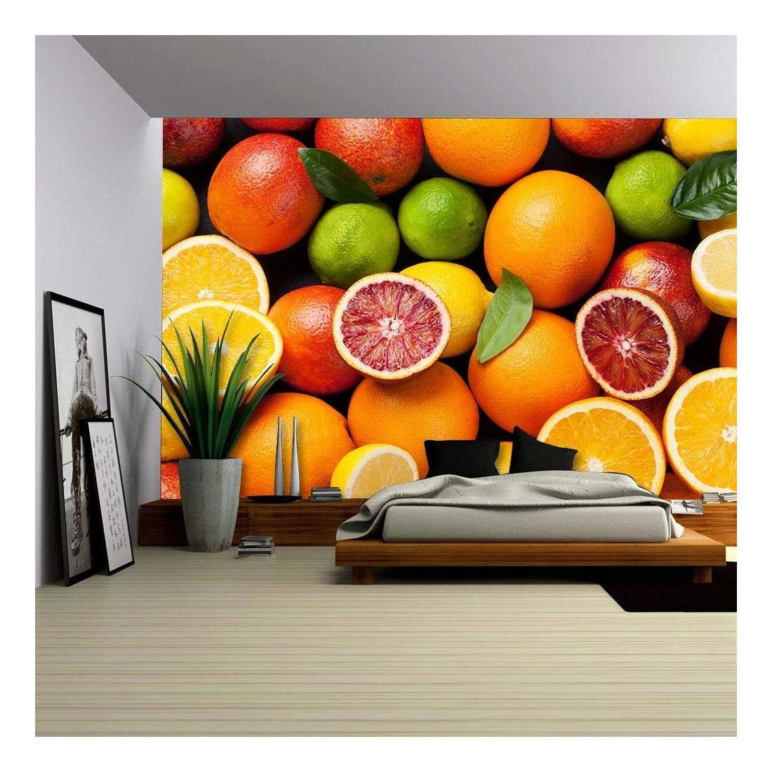 Wall26 Fresh citruses. Oranges, lemons and limes. Top view Removable