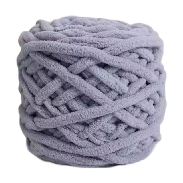 GUOOL Chunky Chenille Yarn Handmade Bulky Chunky Yarn for Hats Blankets Crocheting Gray