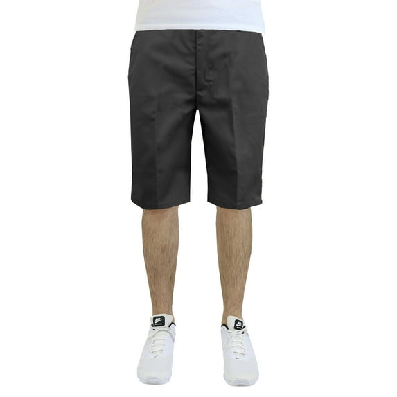 Mens Flat Front Twill Shorts - Work Uniform Casual Everyday Wear - Father's Day